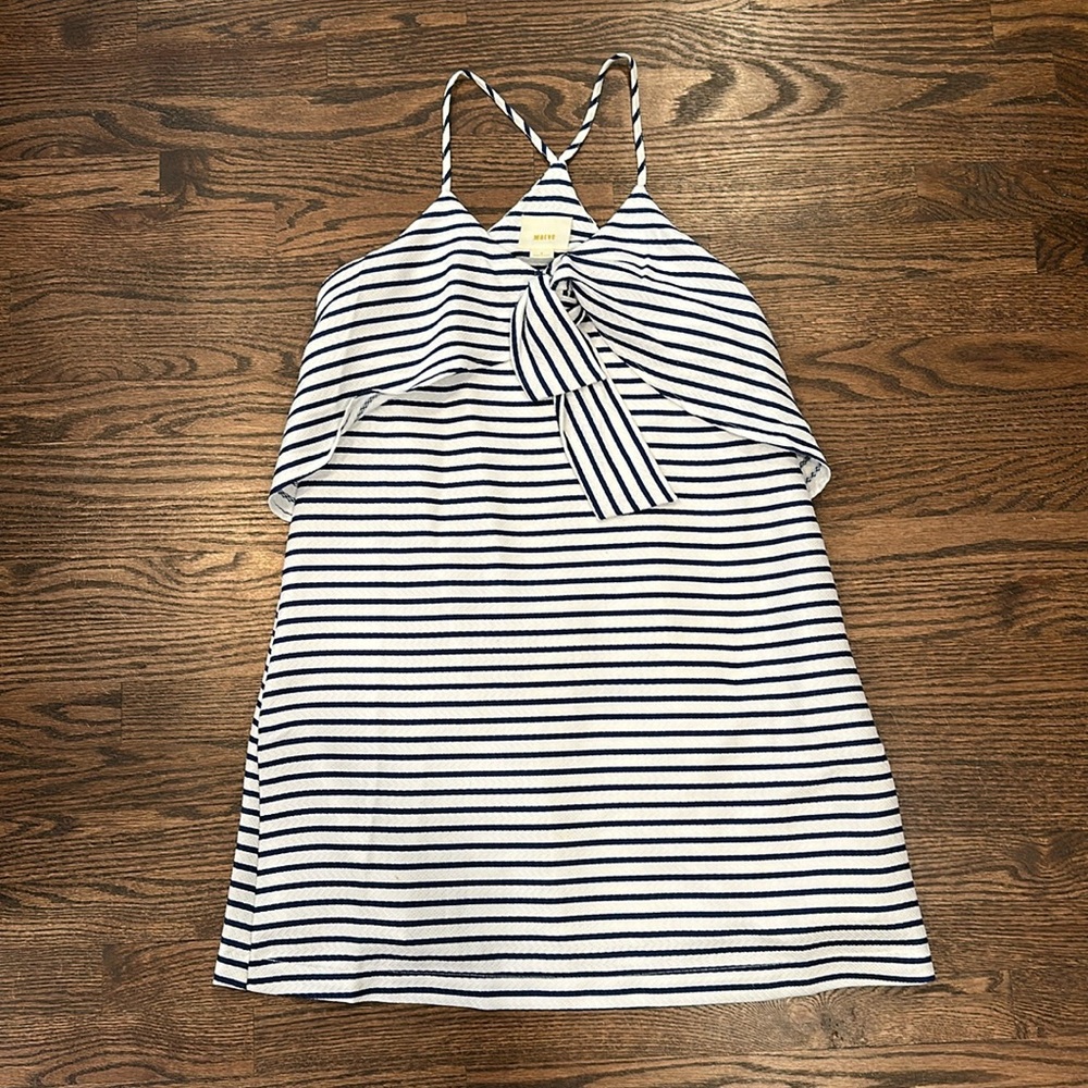 Anthropologie Maeve blue and white striped dress